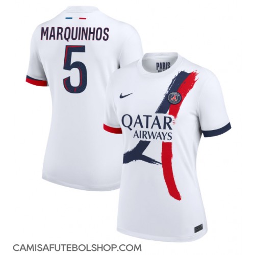 Camisa de time de futebol Paris Saint-Germain Marquinhos #5 Replicas 2º Equipamento Feminina 2024-25 Manga Curta